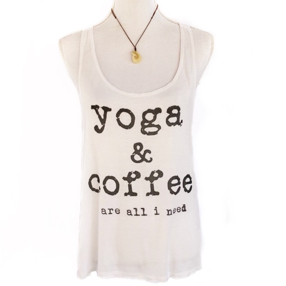 Jonathan Saint Tops - Jonathan Saint Yoga & Coffee Are All I Need Tank